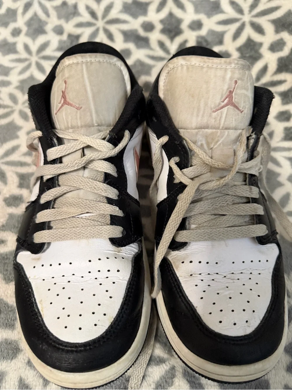 Air Jordan 1 White rust pink and black